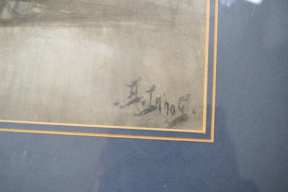 Henri Lanos (French, 1859-1929), original en grisaille gouache, ‘The Open-Air Cure for Consumption at Leysin’, signed, 42 x 33cm. Condition - fair to good